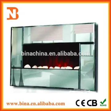 2015 mirrored wall electric fireplace remote control flat