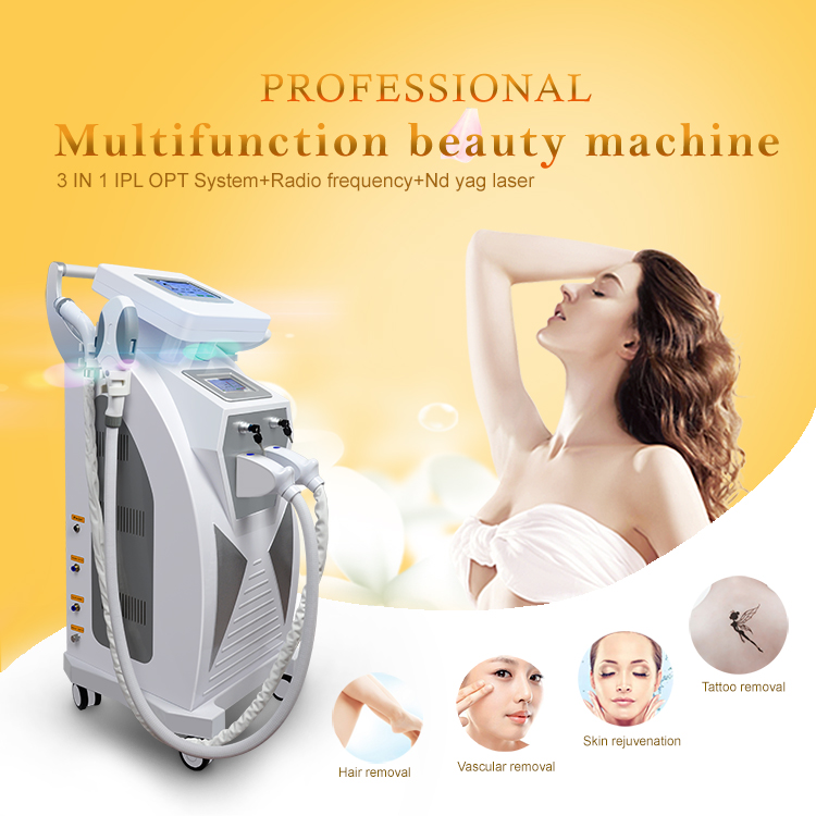 NEW 3 in 1 Ipl Shr Opt Hair Removal Elight RF Face Lifting Nd Yag Tattoo Removal Laser Beauty Machine