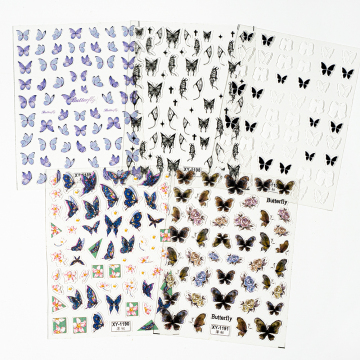 Custom Wholesale Y2K Luxury Butterfly Nail Stickers - 3D Art Design