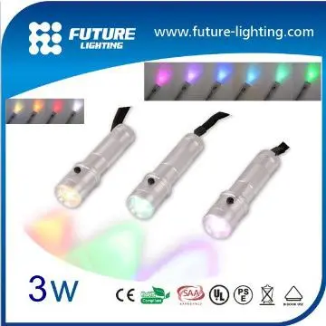 Factory price RGB color changing 3W led rechargeable maglite torches