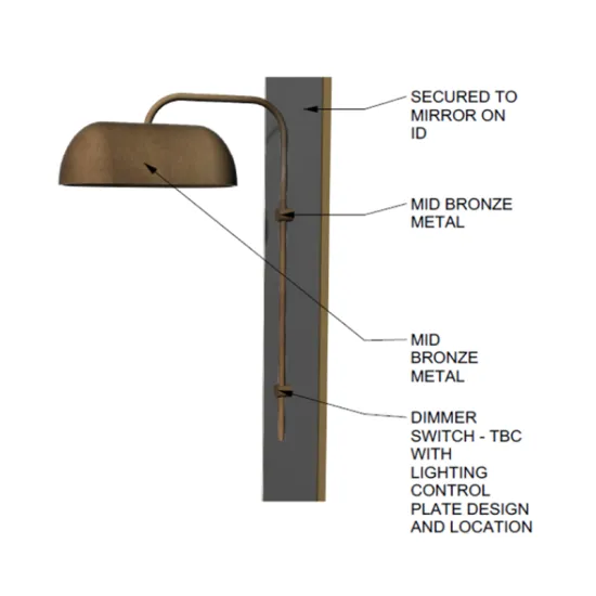 Modern Bedroom Bedside Wall Sconce - Metal Bronze Wall Lamp for Home & Hotel