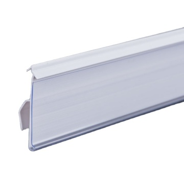 Snap-In Info Strip Extrusion Label Holder for C Channel Front Shelf