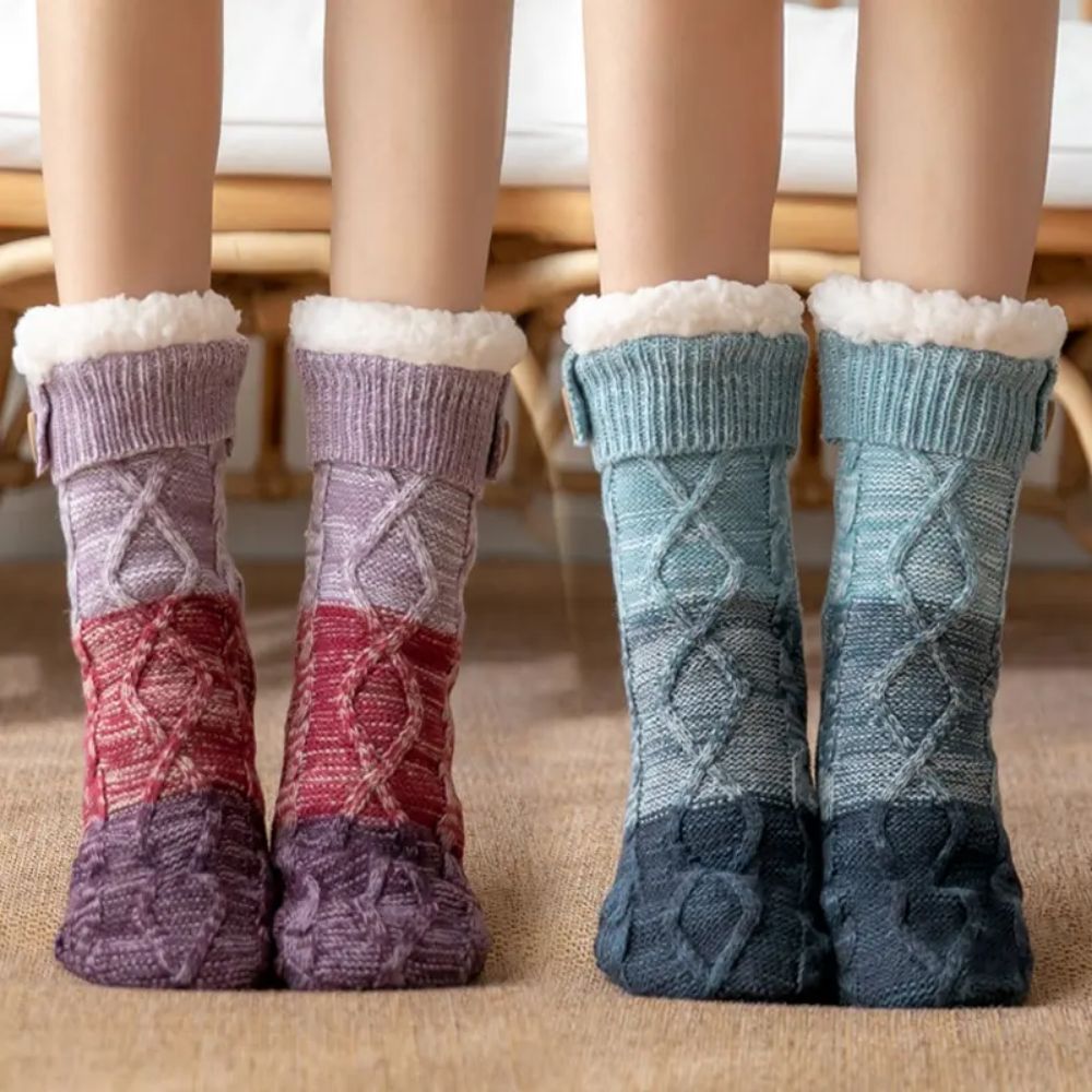 Sweater Thick Knitted Thermal Sherpa Slipper Socks