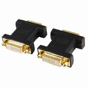 DVI adapter, DVI female 24 + 5 to DVI female, 24 + 5, 24K gold plated, 270° rotation