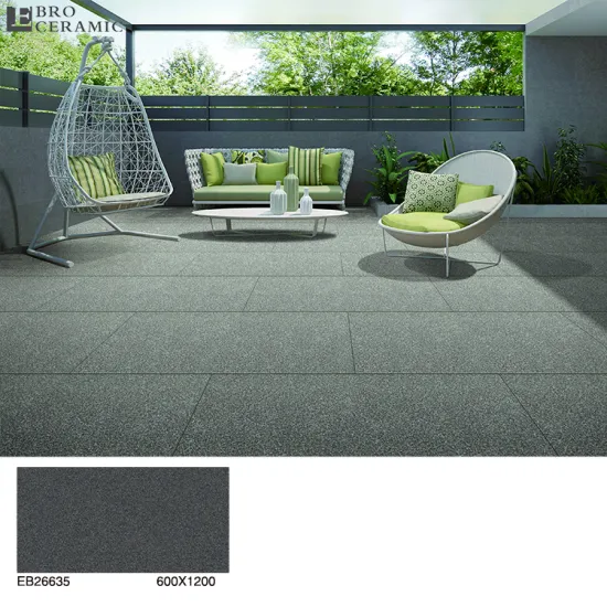 Black Granite Look Anti-Slip Gres Porcellanato Tile 600x1200mm 20mm Thick for Patio and Garden Exterior