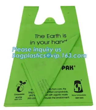 Biodegradable Plastic food packing bags, eco-friendly plastic T-shirt bag for fruit shops, biodegradable compostable Vest shoppi