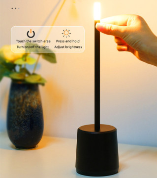Metal LED Bedroom Bedside Lamp - Rechargeable Touch Control Night Light