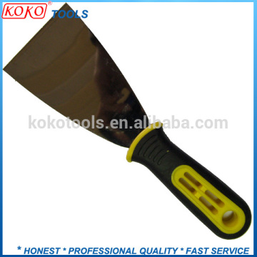 Mirror polished double color plastic rubber handle putty knife in china