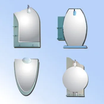 Bathroom Mirror Made of Silver Glass with Sanded or Shiny Surface