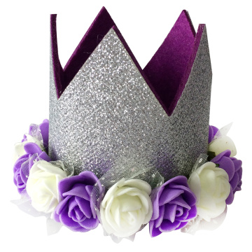 Purple happy birthday party hat