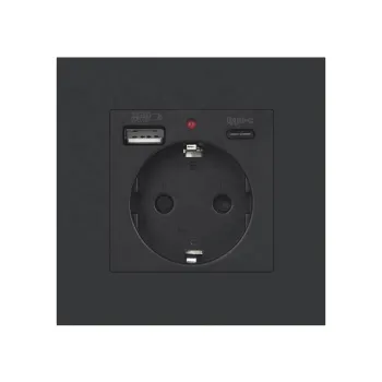 Europe Wall Socket with USB-C Power Switch - 2 Ports Charging Socket