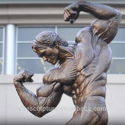 Metal Craft Life Size Bronze Famous Male Arnold Schwarzenegger Statue Strong Man Sculpture