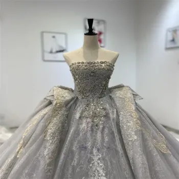 2023 Luxury Beading Wedding Dresses with Long Cocktail Length