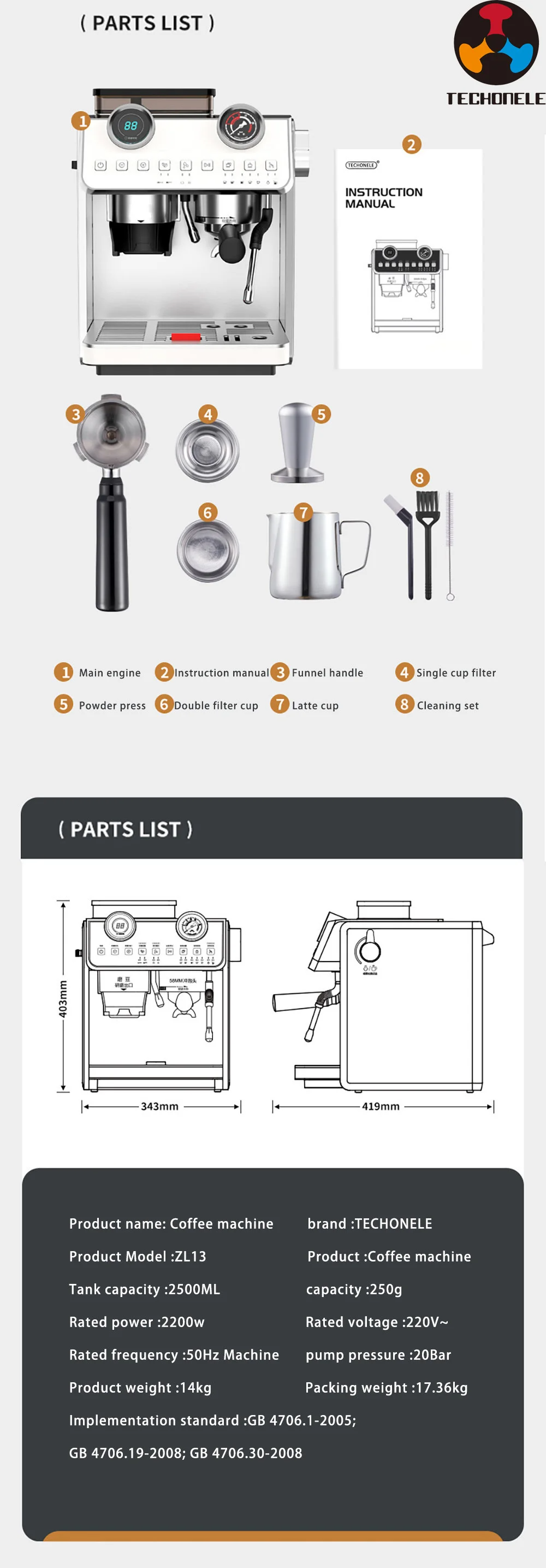 coffee machine with grinder