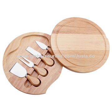 TOP color rubber handle nonstick cheese knife set with cutting board