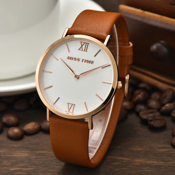 trend design water resistant stainless steel slim stone quartz watch