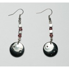 Hematite Earring with silver color finding