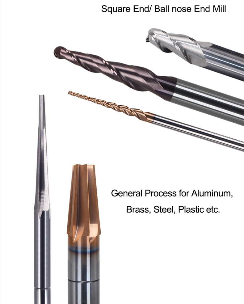 Tapered Degree Long Neck Ball Nose End Mill 