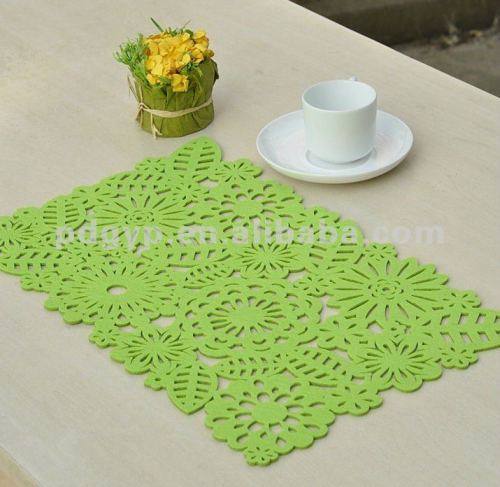 Newest style felt flower laser cutting felt coaster