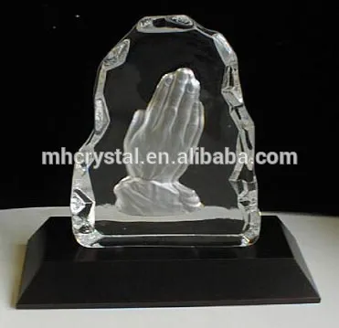 Laser engraved crystal iceberg crystal iceberg with head inside MH-10085