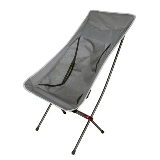 China Wholesale High-Quality Outdoor Ultra-Light Grey Foldable Camping Chair with Headrest