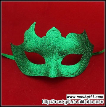 Wholesale Fashion Glitter Design Solid Green Shinning Carnival Masks Mardi Gras Party