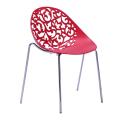 fashion plastic dining chair with pattern back