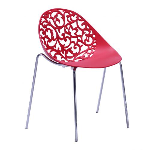 fashion plastic dining chair with pattern back