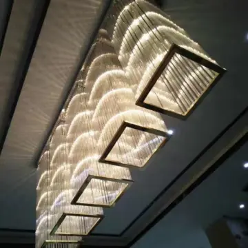 INSHINE Black Square Bright Hanging Pendant Light