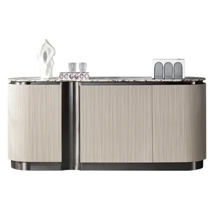 AOMISI CASA Modern Wooden Stainless Steel Sideboard Cabinet