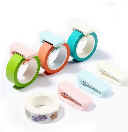 Mini Portable Candy Color Plastic Masking Tape Cutter: A Versatile Tool for Arts, DIY Crafts, and Scrapbooking