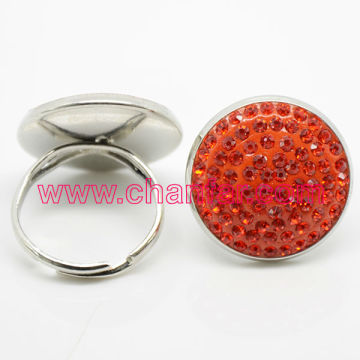 Shining Clay Crystal Button Ring Jewelry For Valentine's Day Gift