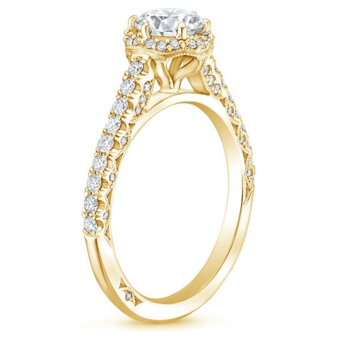 แหวนเพชรแล็บทอง 18K ฝังง่าม