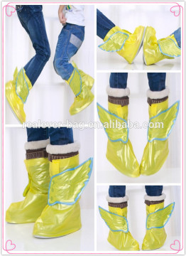 Wing style reusable PVC children rain shoes cover