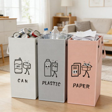Reusable Fabric Waste Bin Bag – Eco-Friendly Collapsible Laundry & Trash Sorter for Kitchen, Bathroom & Office – Washable