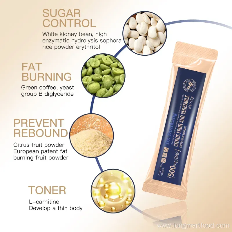Weight Loss Slimming Coffee with Citrus Fruit and Vegetable Extract