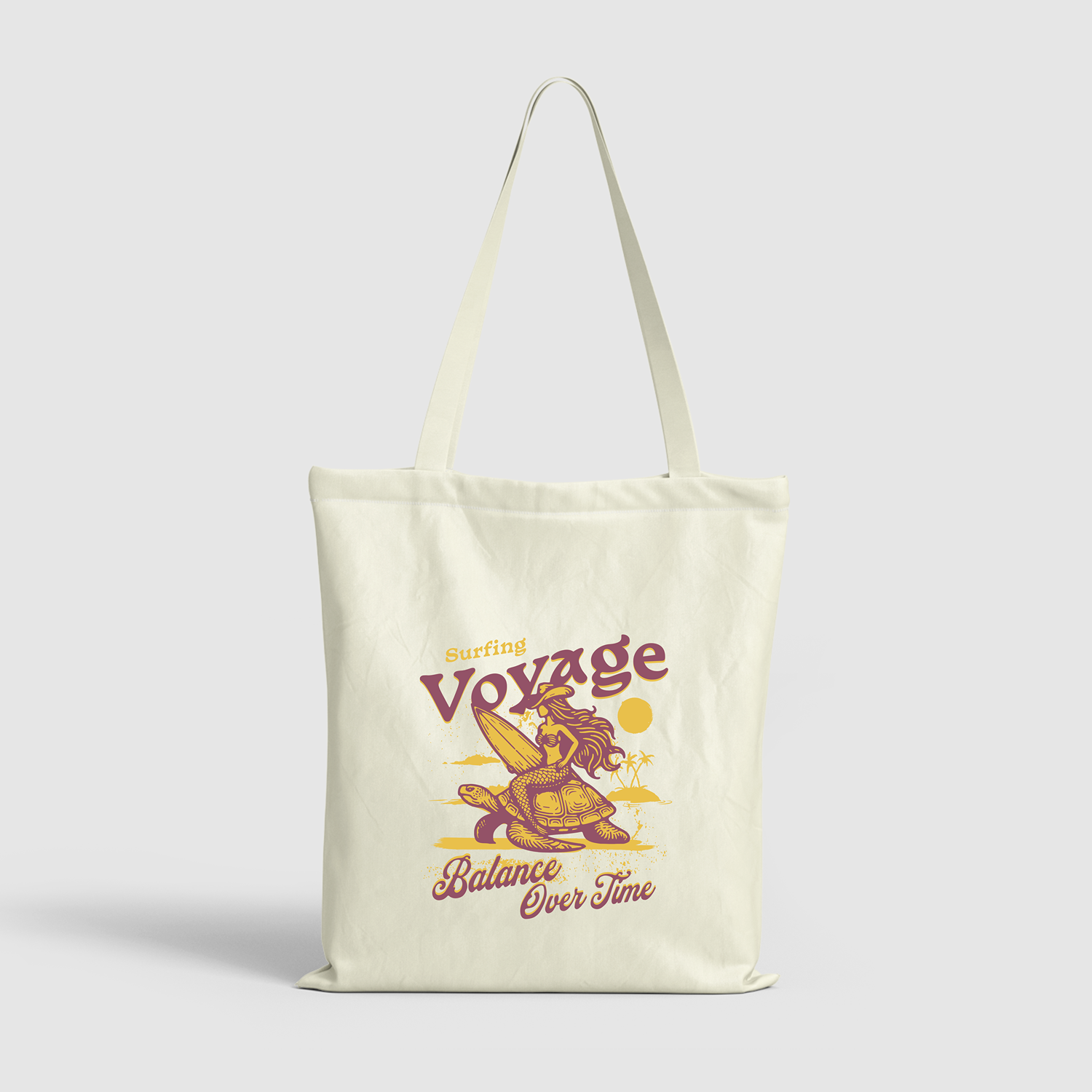 Mermaid Pattern Beach Canvas Tote Bag