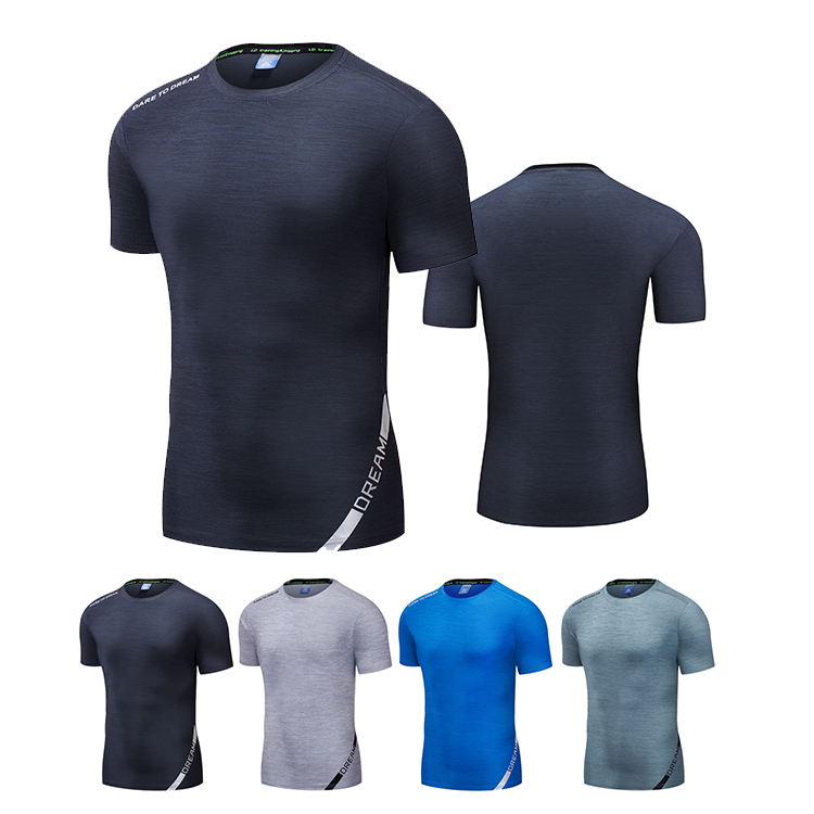 custom printing blank plain compression men t-shirt