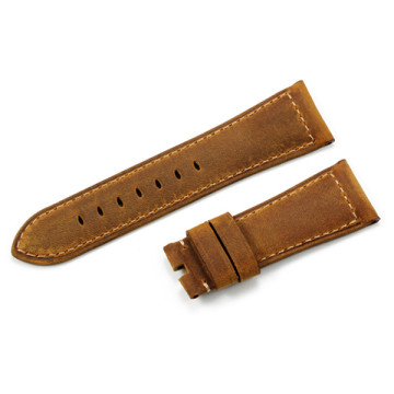 Vintage Brown Calfskin Leather Strap 26mm For Panerai Watches