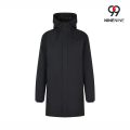 Parka com capuz impermeável isolada de comprimento médio