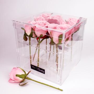 Customize Square cylinder acrylic box for flower