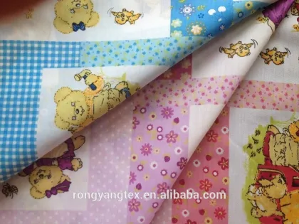 polyester/cottton bear printed baby fabric