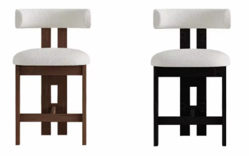 Modern Luxury Wood Bar Chair with Custom Fabric