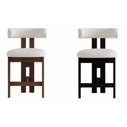 Chaise de bar en bois de luxe moderne avec tissu personnalisé