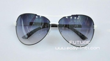 Metal Aviators Sunglasses with Faux Rhinestone