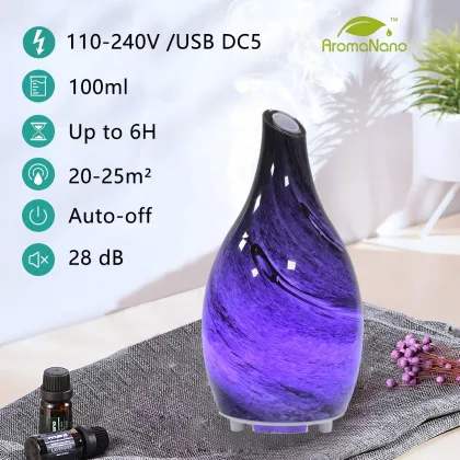 Night Light 100ML Young Living Vase Shaped Ultrasonic Humidifier for Essential Oils