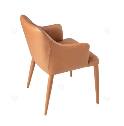 Italian imported full green leather widen dining chairs