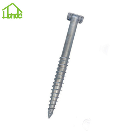 Ground screw used to build a wooden house