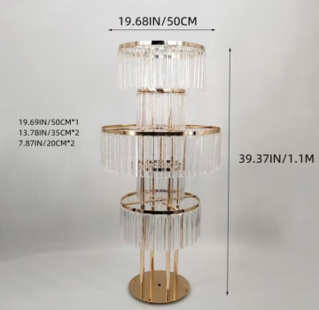 Crystal Drops Iron Centerpiece: Elegant Decor for Your Home