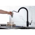 Deck-montaje de 3 funciones Black Chrome Pull Kitchen Faucet